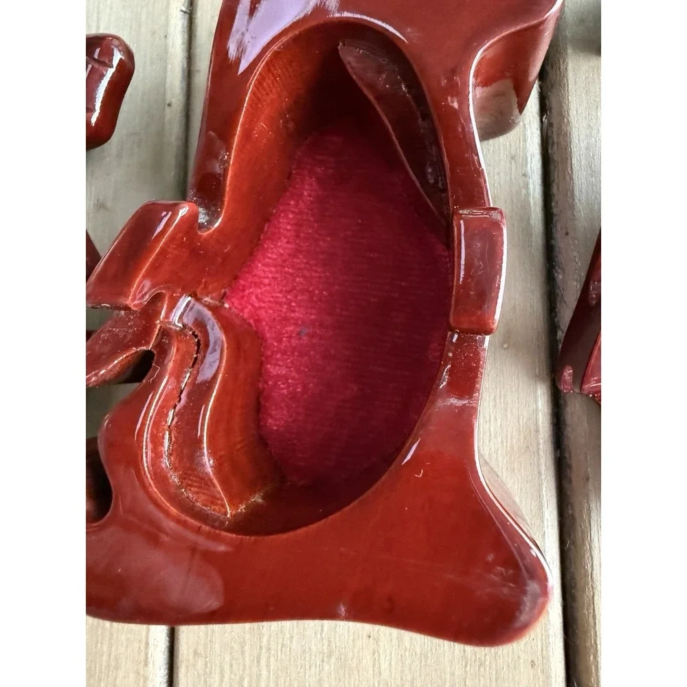 Glossy Lacquer Wooden Dog Secret Puzzle Box Hand Carved Trinket Case